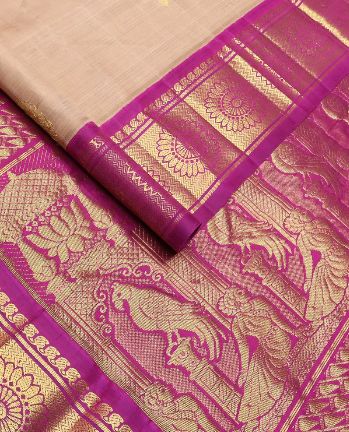 Cream pure Kanchi Silk