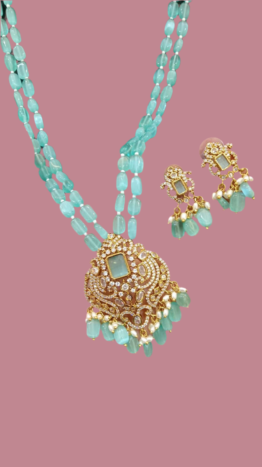 Ice Blue Necklace set