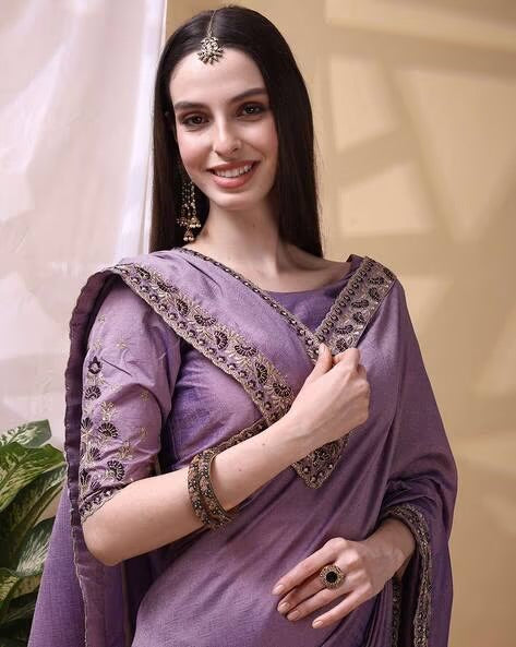 Purple Party Saree