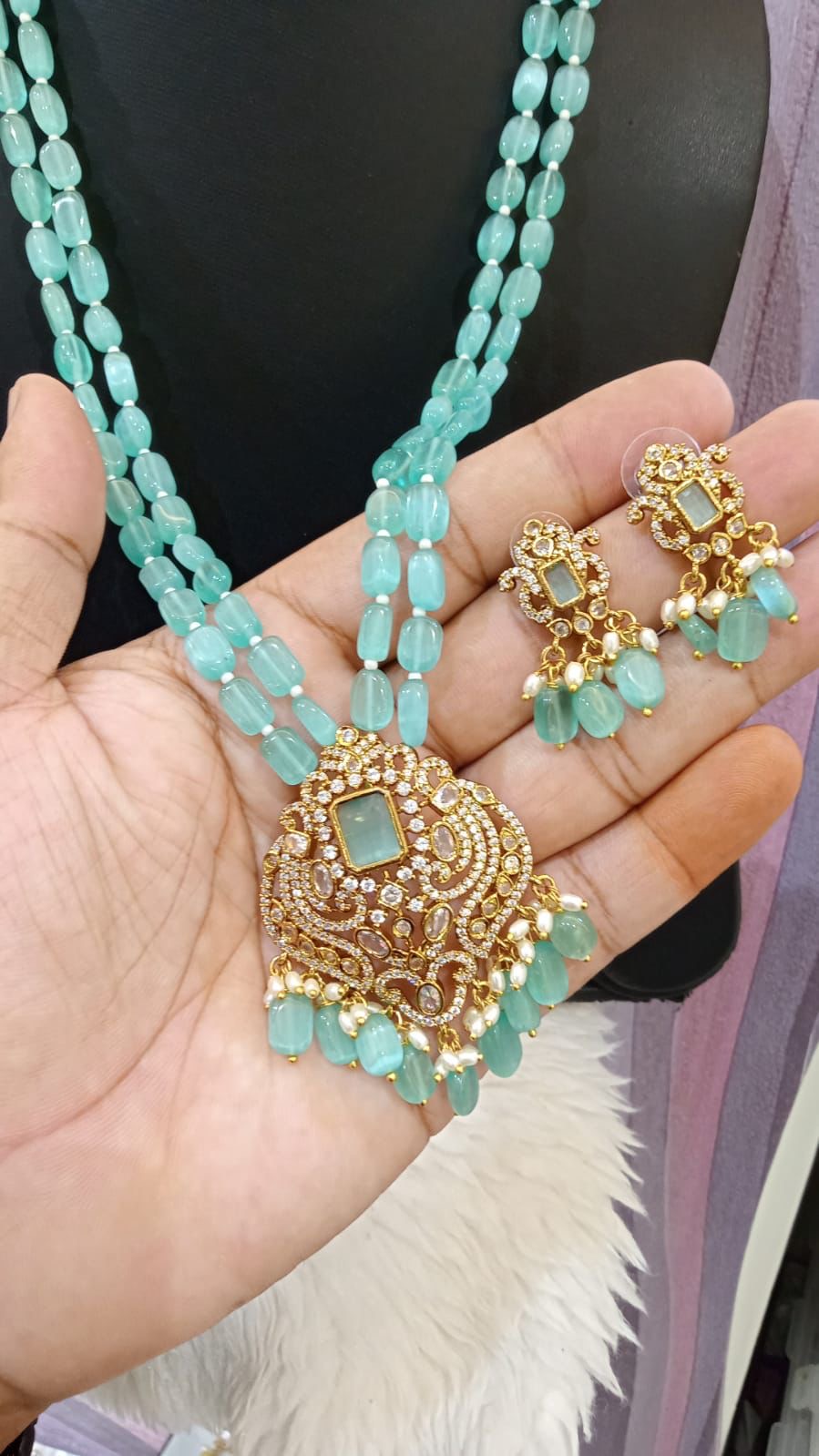 Ice Blue Necklace set
